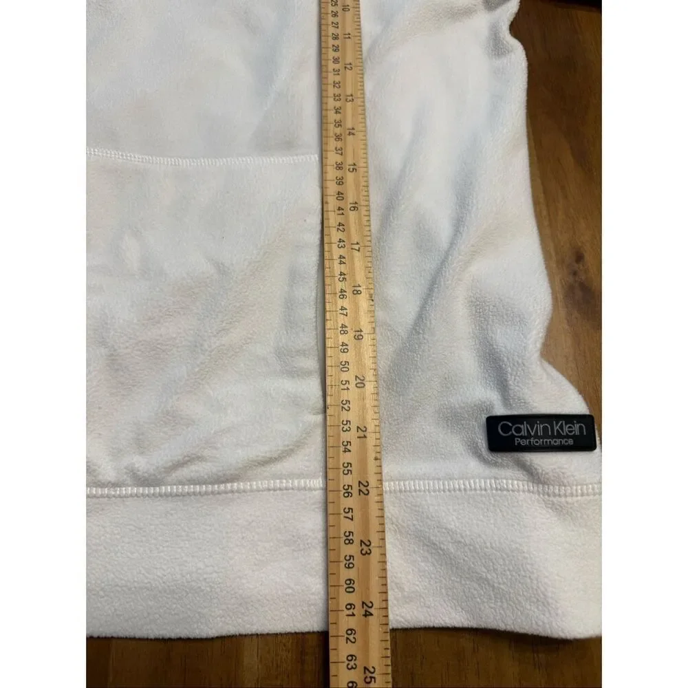 Calvin Klein Performance Cream Ivory High Neck Fleece Sweatshirt Women’s Size M